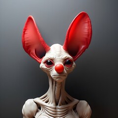 Red Nose - A Minimalist Alien Artwork Generative AI