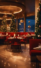 Fototapeta na wymiar cinematic, stunning, minimalist Christmas themed Priority Reservations at Restaurants commercial ad campaign, beautiful shot. 8k. Wallpaper. Extremely detailed