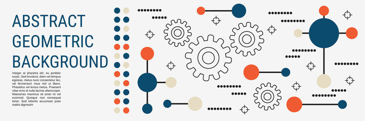 Digital technology vector concept illustration. Abstract geometric style background. Design for banner, booklet, brochure cover, flyer