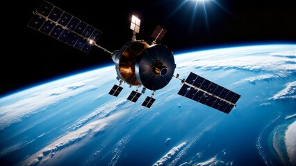 Satellite over earth 