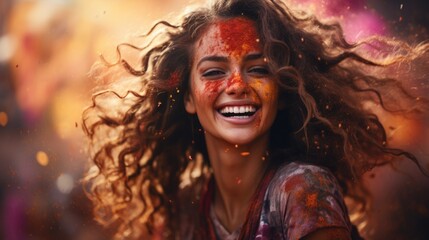 Holi celebration: a riot of colors and joyous revelry, embracing cultural vibrancy and traditions in a festive spectacle of music, dance, and jubilation, capturing the spirit of springtime merriment.
