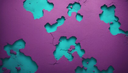 Background of cracked blue wall with holes. 3d rendering