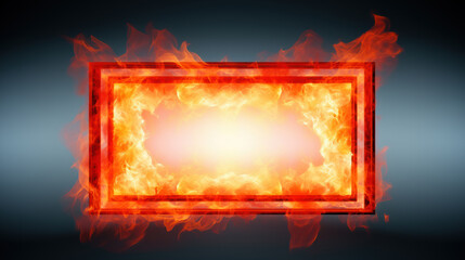 Rectangular frame made of flames