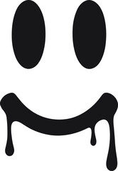 appy face vector, emoji, expression. Irregular shapes made with marker pen, brush. Black smiley on isolated white background. Illustration of different facial expressions: joy, happiness. Free-hand.