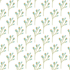 Seamless pattern of abstract flowering brunches. Spring design concept for background or wrapping