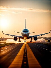 Airplane lifting off