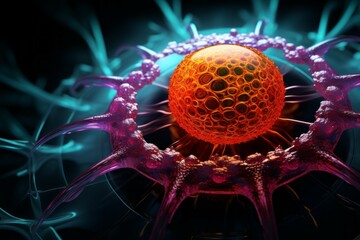 Virus infected by virus. Background with selective focus and copy space