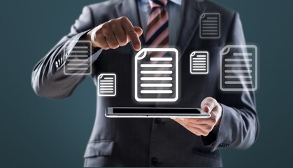 E-signing, signature for document management concept