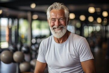 Handsome older guy in gym