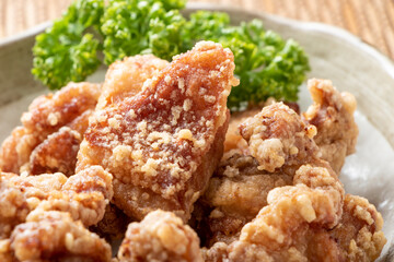 鶏肉の唐揚げのアップ。

