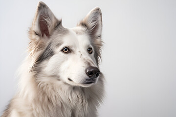 Obraz premium Collie Dog Close-Up on White Background