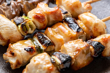 焼鳥、ねぎま(たれ焼き)。
