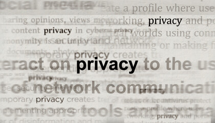 Privacy security and identity protection headline titles media 3d illustration