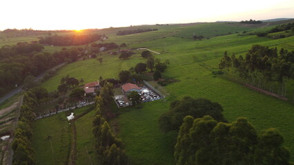 c&eacute;u, paisagem, natureza, escurecer, verde, ver&atilde;o, p&ocirc;r-do-sol