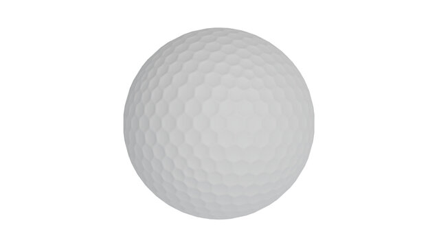 White golf ball isolated on transparent and white background. Golf concept. 3D render