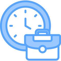 Fototapeta premium Working Time Blue Icon