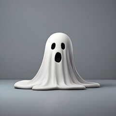 Cute Ghost in Minimalist Style Generative AI