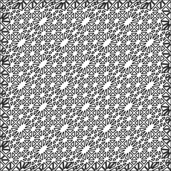  Stylish texture with figures from lines.black and white pattern for web page, textures, card, poster, fabric, textile. Monochrome graphic repeating design. Abstract background.