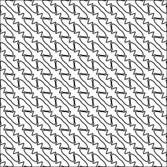  Stylish texture with figures from lines.black and white pattern for web page, textures, card, poster, fabric, textile. Monochrome graphic repeating design. Abstract background.