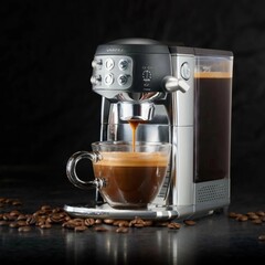 cup of coffee and maker