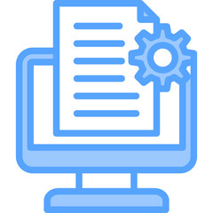 Fototapeta premium Content Management Blue Icon