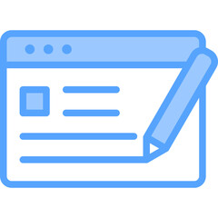 Online Writing Blue Icon