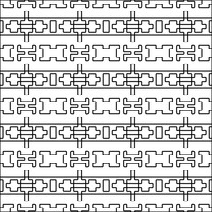 Stylish texture with figures from lines.black and white pattern for web page, textures, card, poster, fabric, textile. Monochrome graphic repeating design. Abstract background.