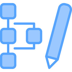 Fototapeta premium Flow Chart Blue Icon