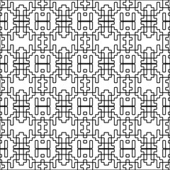 Stylish texture with figures from lines.black and white pattern for web page, textures, card, poster, fabric, textile. Monochrome graphic repeating design. Abstract background.
