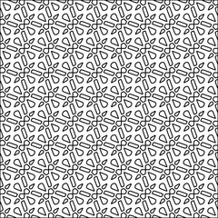 Stylish texture with figures from lines.black and white pattern for web page, textures, card, poster, fabric, textile. Monochrome graphic repeating design. Abstract background.