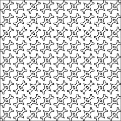 Stylish texture with figures from lines.black and white pattern for web page, textures, card, poster, fabric, textile. Monochrome graphic repeating design. Abstract background.