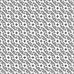 Stylish texture with figures from lines.black and white pattern for web page, textures, card, poster, fabric, textile. Monochrome graphic repeating design. Abstract background.