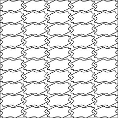 Stylish texture with figures from lines.black and white pattern for web page, textures, card, poster, fabric, textile. Monochrome graphic repeating design. Abstract background.