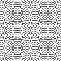 Stylish texture with figures from lines.black and white pattern for web page, textures, card, poster, fabric, textile. Monochrome graphic repeating design. Abstract background.