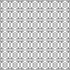 Stylish texture with figures from lines.black and white pattern for web page, textures, card, poster, fabric, textile. Monochrome graphic repeating design. Abstract background.