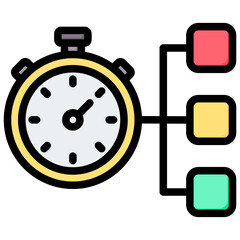 Time Management Outline Color Icon