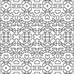 Stylish texture with figures from lines.black and white pattern for web page, textures, card, poster, fabric, textile. Monochrome graphic repeating design. Abstract background.