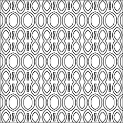 Stylish texture with figures from lines.black and white pattern for web page, textures, card, poster, fabric, textile. Monochrome graphic repeating design. Abstract background.