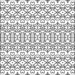 Stylish texture with figures from lines.black and white pattern for web page, textures, card, poster, fabric, textile. Monochrome graphic repeating design. Abstract background.