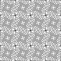 Stylish texture with figures from lines.black and white pattern for web page, textures, card, poster, fabric, textile. Monochrome graphic repeating design. Abstract background.