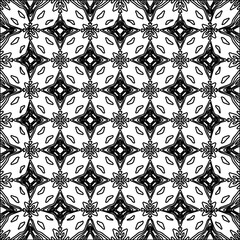 Stylish texture with figures from lines.black and white pattern for web page, textures, card, poster, fabric, textile. Monochrome graphic repeating design. Abstract background.