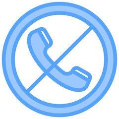 No Phone Blue Icon