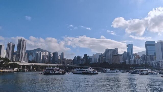 Timelapse Of The Magnificent Panorama Of Hong Kong, The Architecture Of The Big City