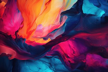 Abstract colorful art background with vibrant fluid patterns. Artistic expression.