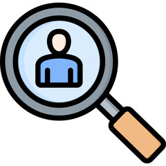 Job Search Outline Color Icon