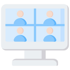 Online Meeting Flat Icon