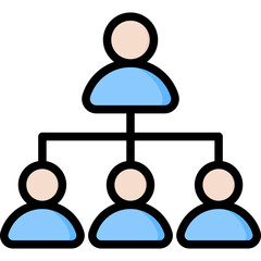 Organization Structure Outline Color Icon