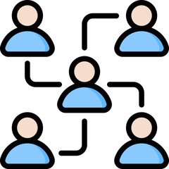 Organization Outline Color Icon