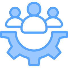Team Management Blue Icon