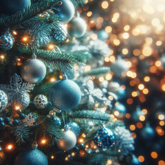 christmas background with christmas tree, Generative AI
